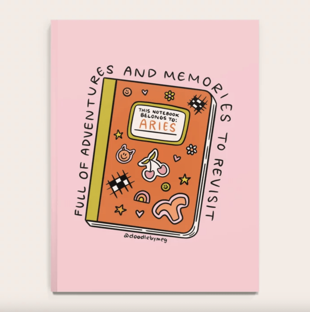 Aries zodiac inspired journal